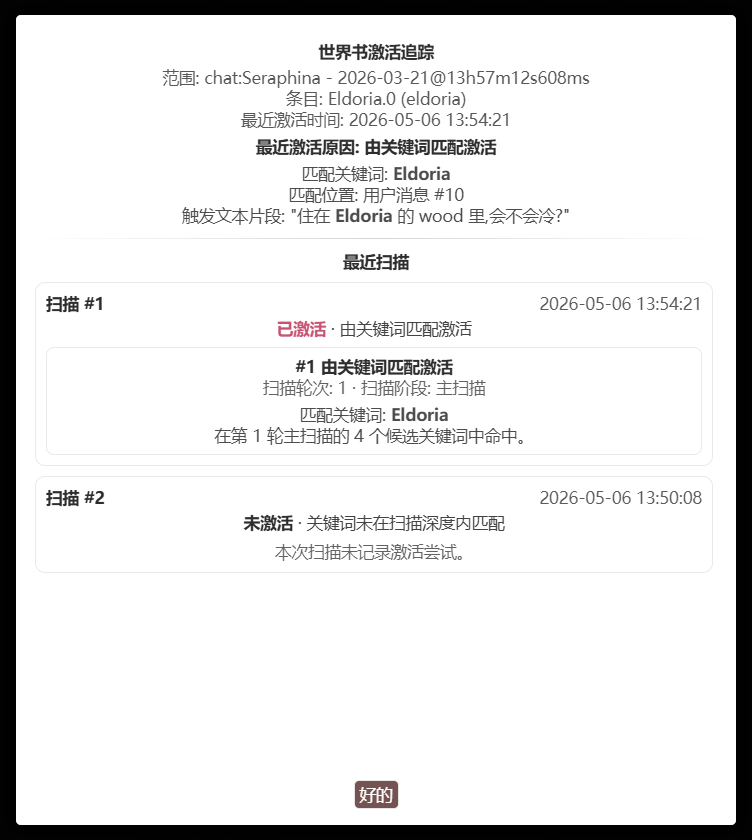 条目的激活追踪弹窗